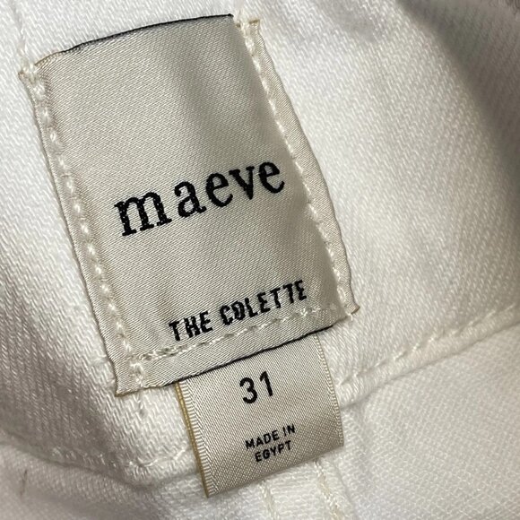 Maeve Women’s The Colette Crop Wide Leg Jeans Size 31 White — High Rise - Picture 3 of 13